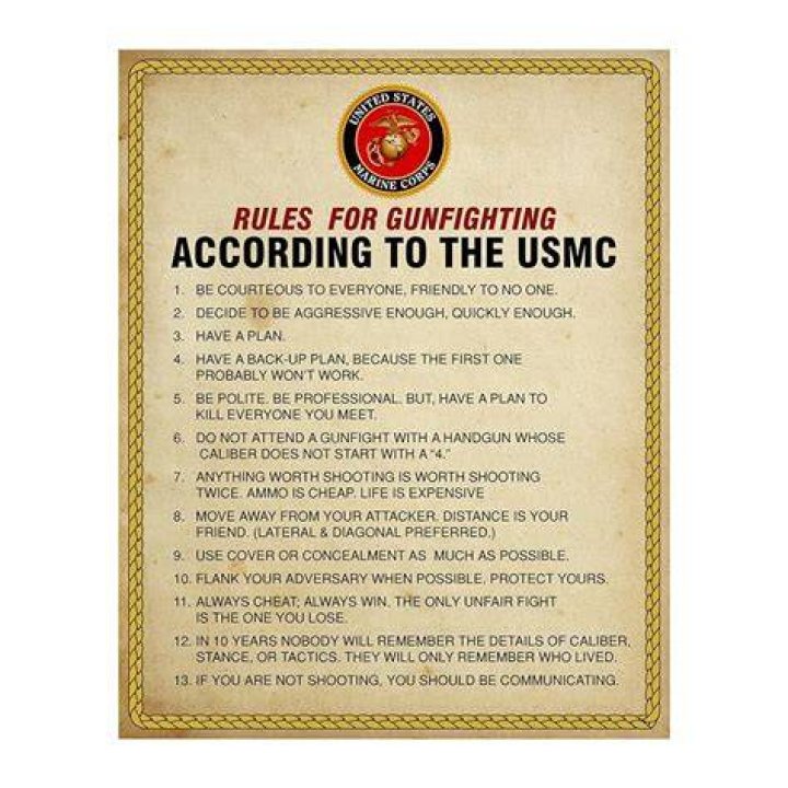 13 Rules To A Gunfight Usmc