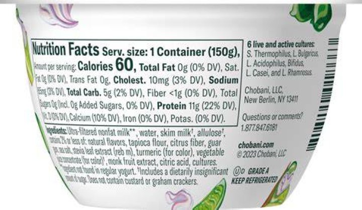 chobani ingredients label
