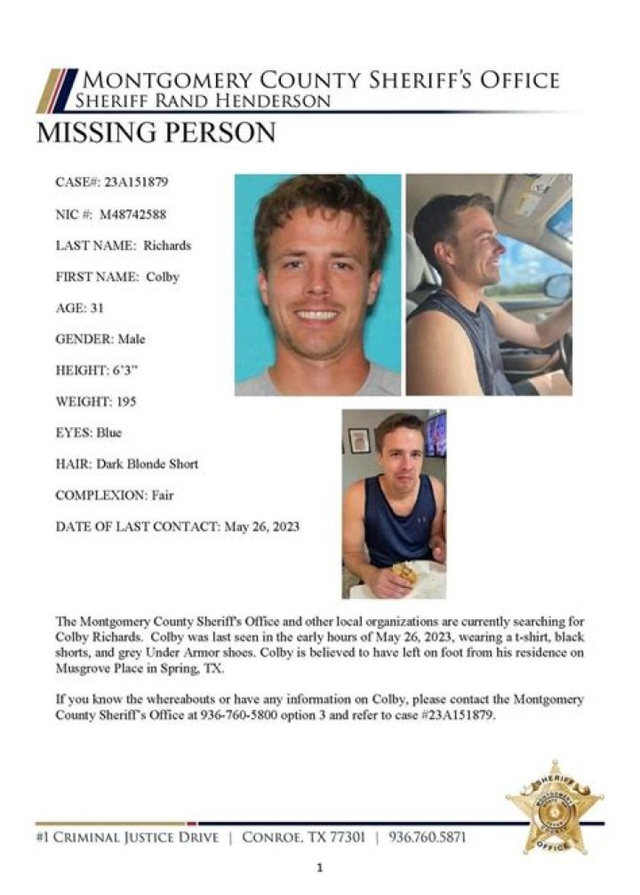 Colby Richards: Missing In Montgomery County