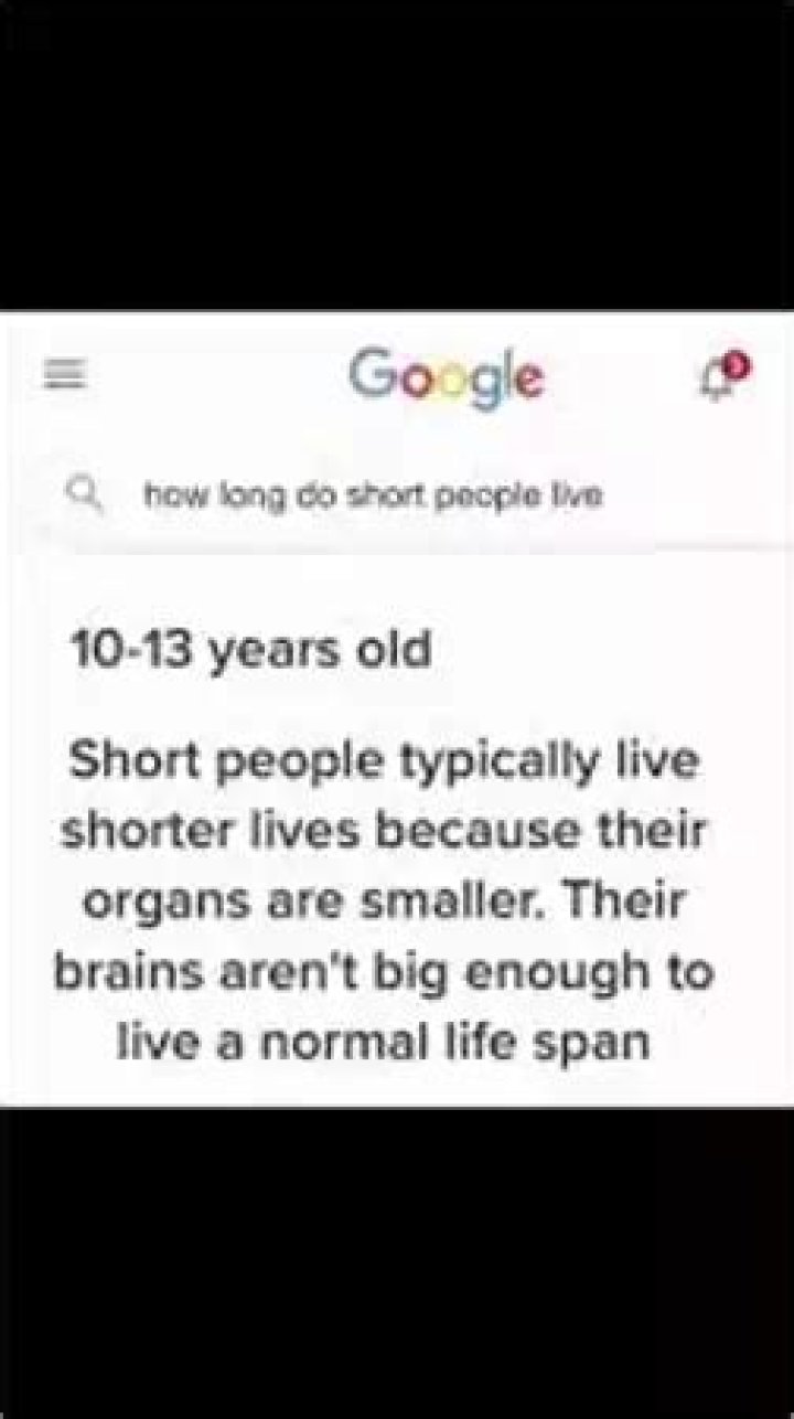 How Long Do Short People Live For Meme
