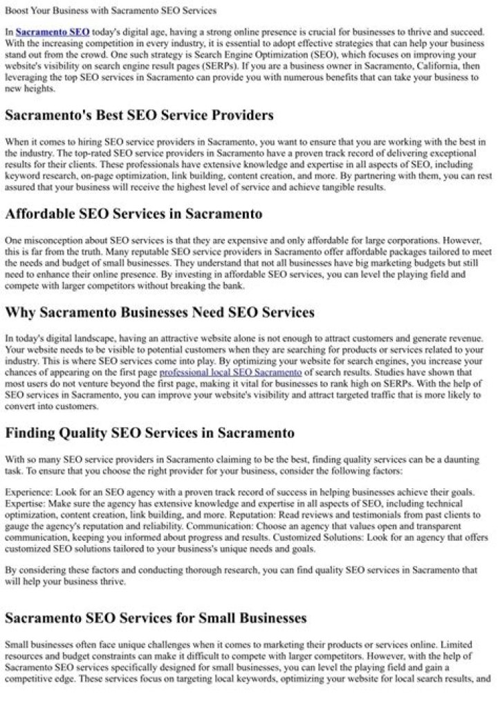 Sacramento SEO Services